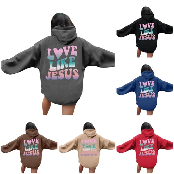 CAIVO Hoodies For Women Casual Hooded Sweatshirt Funny Letter Print Pullover Long Sleeve Hoodie For Daily Wear Comfortable Loose Fit Soft Streetwear Athletic Tops