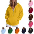 thumbnail image 1 of CAIVO Hoodies For Women Cozy Casual Full Zip Hoodie With Pocket For Lightweight Solid Color Long Sleeve Sweatshirt For Everyday Wear Cold Weather Tops, 1 of 4