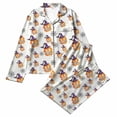 thumbnail image 1 of CAIVO Kids 2 Piece Pajama Sets Girls Halloween Lapel Long Sleeve Button Down Shirt With Pants Casual Loungewear Sleepwear Nightwear, 1 of 4