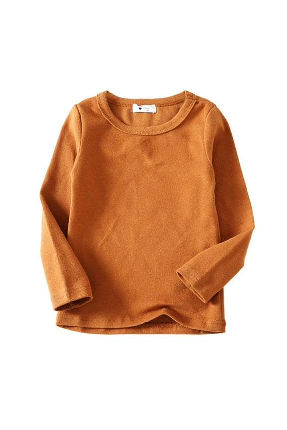 Kids Baby Boys Girls Shirts Round Collar Soft T Shirt Unisex Long Sleeve Tee Tops Cozy Toddler Child Daily Wear