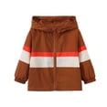 thumbnail image 1 of CAIVO Kids Boys Girls Patchwork Coats Hooded Jacket Toddler Windproof Zipper Outwear Long Sleeve Stylish Outerwear, 1 of 4