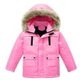 thumbnail image 1 of CAIVO Kids Boys Girls Winter Thicken Coats With Pocket Hooded Jacket Toddler Windproof Zipper Thick Warm Outwear Long Sleeve Versatile Outerwear, 1 of 9