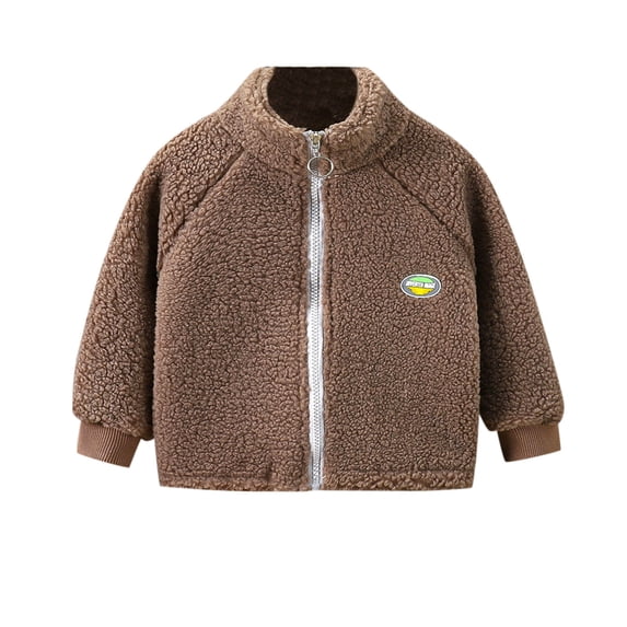 CAIVO Kids Child Toddler Baby Boys Girls Solid Color Long Sleeve Patchwork Letter Winter Coats Jacket Outer Outwear Clothes Breathable Outerwear