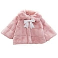 thumbnail image 1 of CAIVO Kids Child Toddler Baby Girls Long Sleeve Patchwork Solid Color Bowknot Winter Coats Jacket Outer Outwear Clothes Birthday Outerwear, 1 of 9