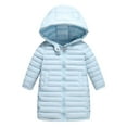 thumbnail image 1 of CAIVO Kids Down Coats Girls Zipper Hooded Jacket Boys Lightweight Children Winter Long Jackets Outwear Long Sleeve Versatile Outerwear, 1 of 9
