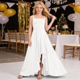 thumbnail image 1 of CAIVO Kids Girls Party Dress With Ruffled Tiered Dress And Strapless Solid Color Sleeveless Crisscross Bodice For Square Collar Classic Dresses, 1 of 6