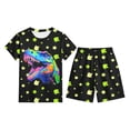 thumbnail image 1 of CAIVO Kids Girls Summer Outfit Sets Dinosaur Print Shorts And O-Neck Short Sleeve Tops Casual Wear Soft Breathable Fabric Leisure Clothes Sets, 1 of 3