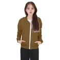 thumbnail image 1 of CAIVO Kids Hooded Zipper Jacket Full Sleeve Front Open Coats Children Youth Casual Jacket With Functional Pockets Relaxed Fit Outerwear, 1 of 9