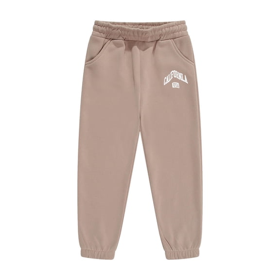 CAIVO Kids Jogger Pants Letter Prints Girls Boys Comfortable Athletic Casual Sportswear Trousers Cozy Slacks