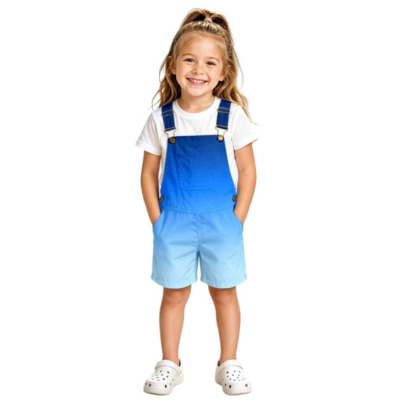 CAIVO Kids Jumpsuits Girls Gradient Overalls Suspender Shorts Kids ...