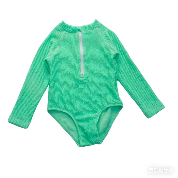 CAIVO Kids Long Sleeve Rash Guard Swimsuit For Girls Sun Protective One-Piece Surfing Summer Swimwear Beach Pool Outfit Adorable Beachwear