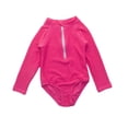 thumbnail image 1 of CAIVO Kids Long Sleeve Rash Guard Swimsuit For Girls Sun Protective One-Piece Surfing Summer Swimwear Beach Pool Outfit Cute Beachwear, 1 of 5