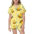 thumbnail image 1 of CAIVO Kids Outfit Sets Girl Festival Cute Cartoon Button Down Lapel Short Sleeve Summer Shirt Tops + Shorts Sleep Fashionable Clothes Sets, 1 of 4