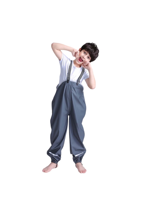 Kids Rain Bib Pants Dirty Proof Suspender Trousers Rain Suit Waterproof One-Pieces Coverall Child Rain Pants With Straps Raincoat Raincoat Rain Pants With Cartoon Jumpsuits