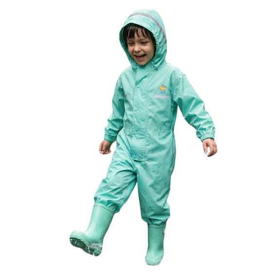 CAIVO Kids Rain Suit Waterproof One-Pieces Long Sleeve Coverall Cartoon Child Raincoat Raincoat Rain Pants Boys Girls Thick Design Jumpsuits