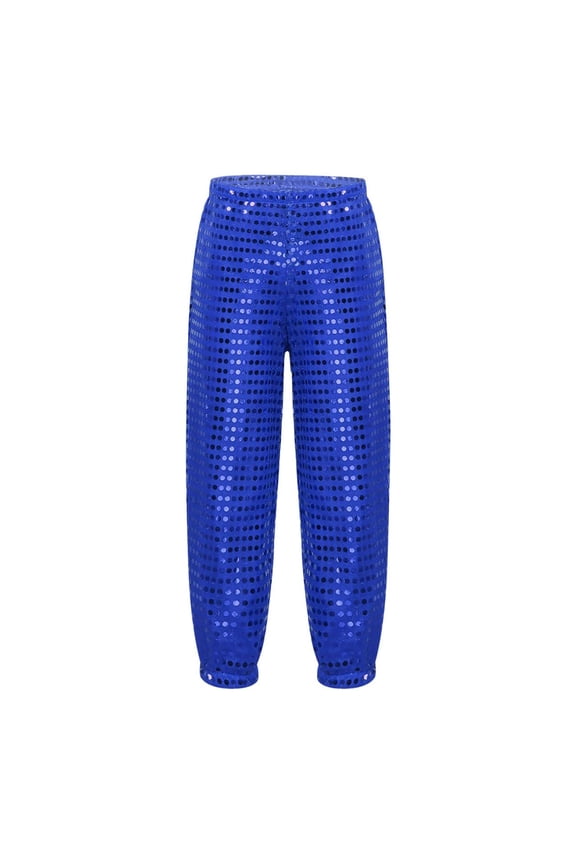 Kids Sequins Loose Jazz Hop Street Dance Pants Haren Trousers Dancewear For Boys Girls Trendy Toddler Child Daily Wear