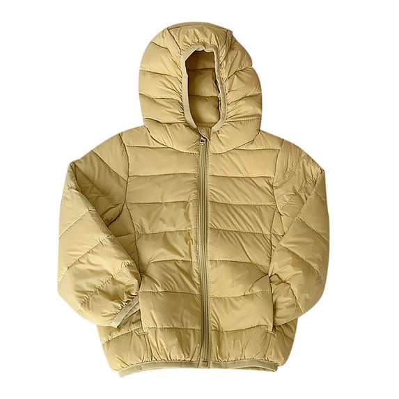 CAIVO Little Boys Girls Kids Down Coats Lightweight Jacket Hooded Zipper Fashion Winter Windproof Outwear Long Sleeve Breathable Outerwear
