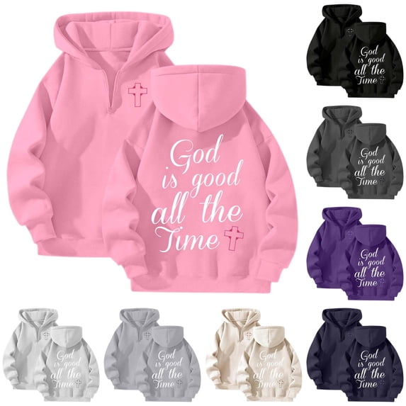 CAIVO Long Sleeve Hoodies For Women Letter Print Hooded Zip Up Sweatshirt Streetwear Loose Fit Pullover Hoodie Athletic Tops