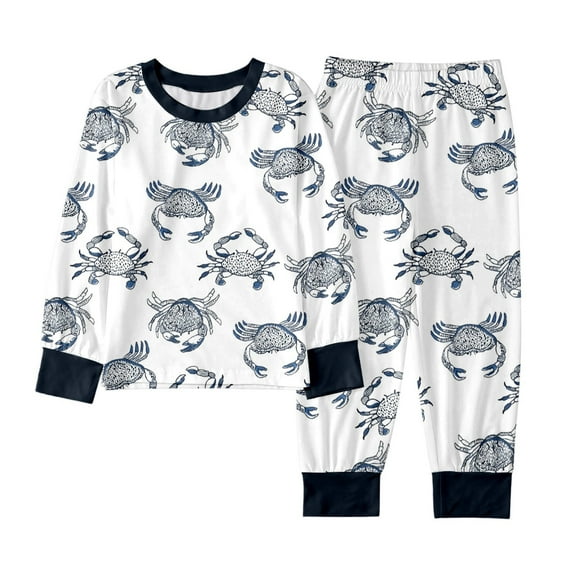 CAIVO Long Sleeve Tops Pants Boys Girls Cartoon Print Outfit Sets Comfortable Kids Two Piece Outfit Sets Children 6-7 Years