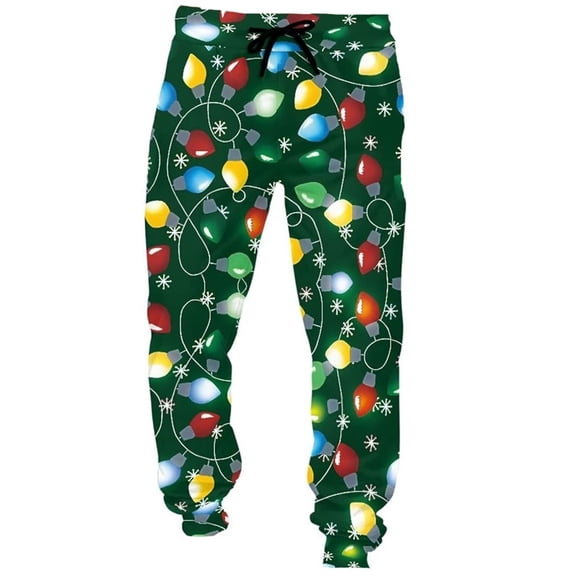 CAIVO Men Casual Christmas Printed Pants Stylish Comfortable Everyday Attire For Versatile Wear Daily Trousers Slacks Soft