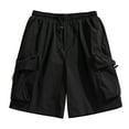thumbnail image 1 of CAIVO Men's Cargo Shorts Casual Elastic Waist Relaxed Fit Knee Length Pure Color Lightweight Hiking Workwear Father's Day Outdoor Bottoms With Pockets, 1 of 7