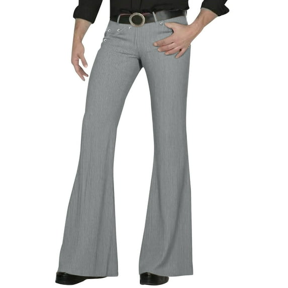 CAIVO Men's Casual Pants Solid Color Retro Wide Leg Stretch Flare Trousers Elastic Comfortable Streetwear Performance Bottoms Classic Wear