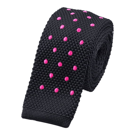 CAIVO Men's Knit Wool Slim Tie Polka Dot Pattern Necktie For Business Casual Wedding Party Formal Occasions