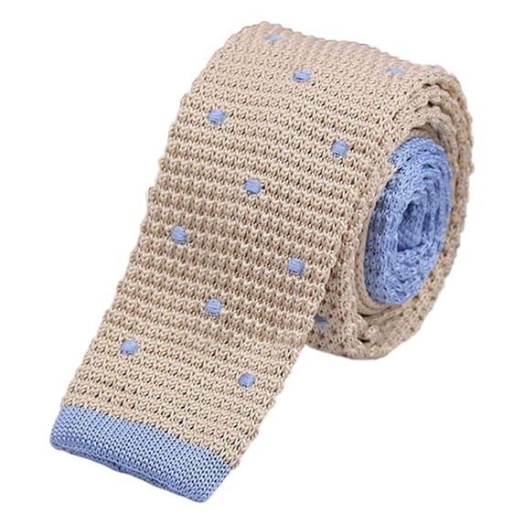 CAIVO Men's Knit Wool Slim Tie Polka Dot Pattern Necktie For Business Casual Wedding Party Formal Occasions