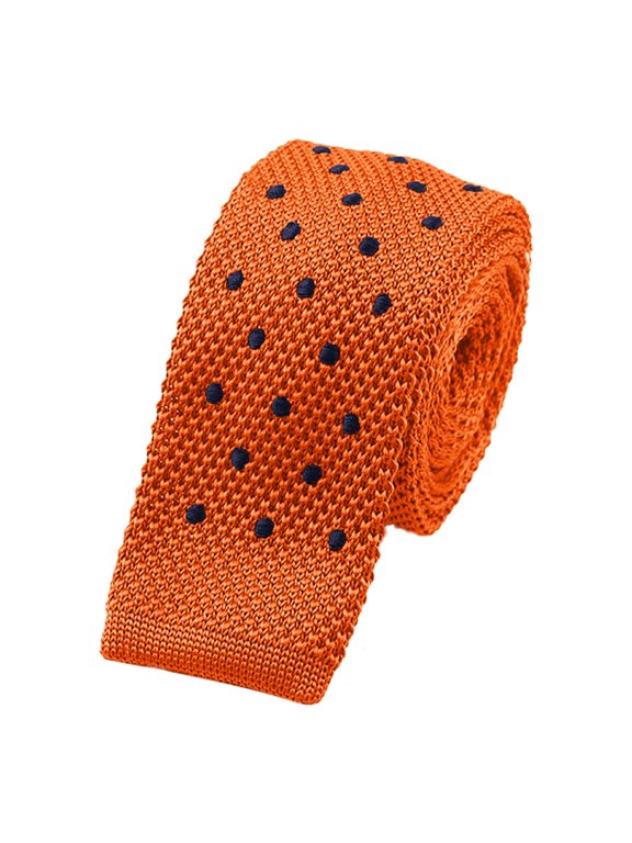 Men's Knit Wool Slim Tie Polka Dot Pattern Necktie For Business Casual Wedding Party Formal Occasions