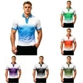 thumbnail image 1 of CAIVO Mens Polo Shirts Short Sleeve Casual Style For Everyday Wear Breathable Performance Knit Tops Classic Collar Modern Gradient Lapel Golf For Vacation , XXL, 1 of 4