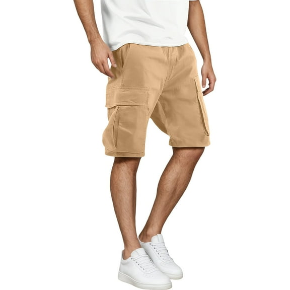 CAIVO Mens Summer Fall Casual Shorts Patchwork Sports Beach Shorts With Pockets Solid Color Soft Dailywear