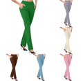 thumbnail image 1 of CAIVO Pants For Women Business Casual Work Pants Women High Waist Stretchy Trousers Pull On Slacks Bottoms Yoga Solid Color Athletic Running Fitness Leggings , Green, 1 of 5