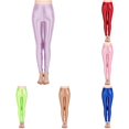 thumbnail image 1 of CAIVO Plus Size High Waist Workout Leggings Shiny Pants Yoga Tights For Women Stretch Solid Color Athletic Gym Pilates Running Fitness Trousers , Purple, 1 of 5