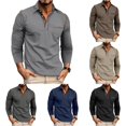 thumbnail image 1 of CAIVO Polo Shirts For Men Casual Shirt Long Sleeve Classic Plaid Button With Pockets Lapel Golf Tops Stretchy , S, 1 of 7