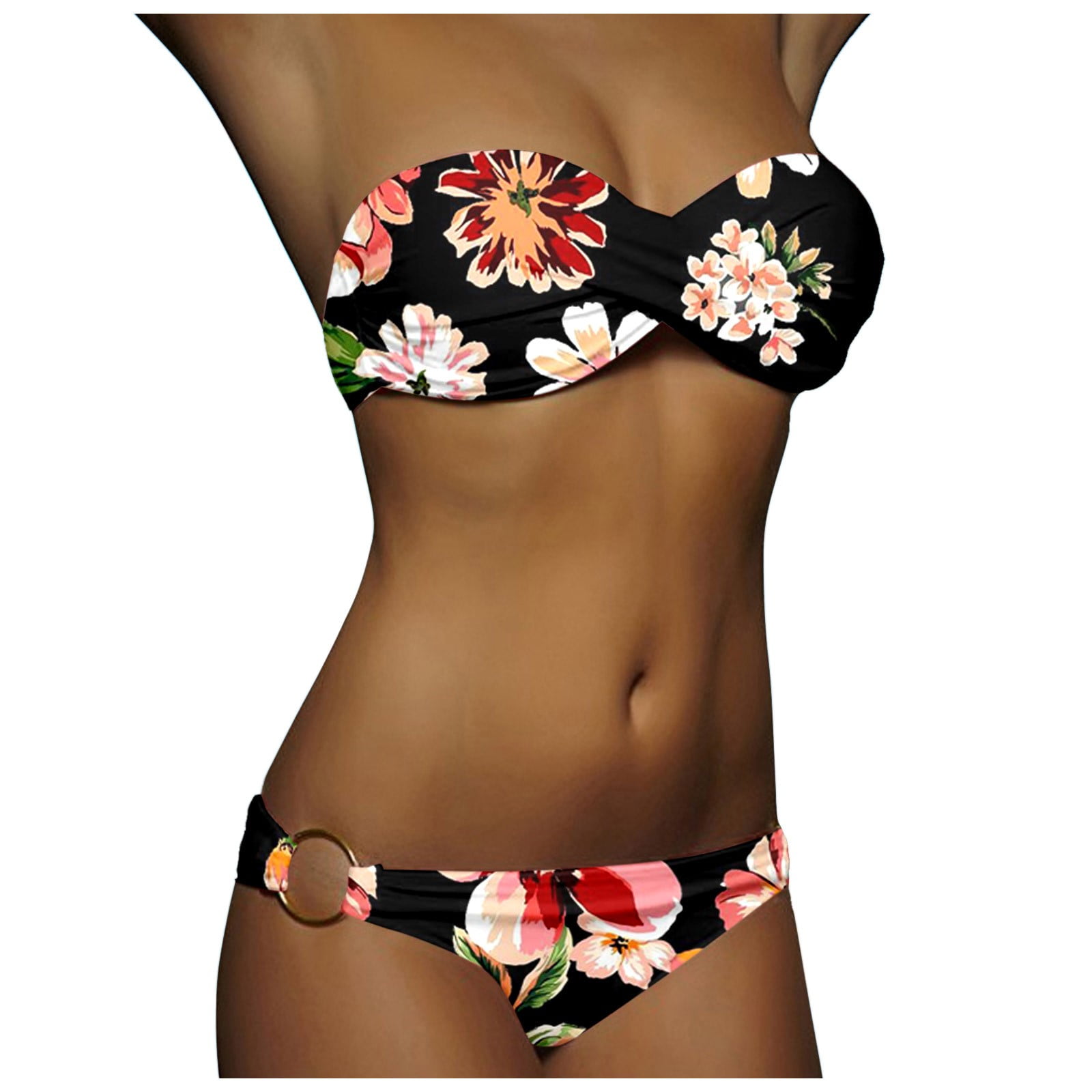 Halter Sexy Stripes Push up Split Swimsuit Women Vacation Beach Bikini Spring Swimsuit main image 0