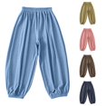 thumbnail image 1 of CAIVO Relaxed Fit Boys Pants For Kids Elastic Waist Everyday Trousers Summer Outdoor Relaxed Fit Solid Color Bottoms, 1 of 7
