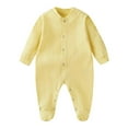 thumbnail image 1 of CAIVO Soft Bodysuit Front Snap Closure Jumpsuit For Baby Boys Full Onesie Jumpsuit With Built In Mittens And Non- Socks For Comfort And Warmth Birthday Long Sleeve One-Pieces, 1 of 5