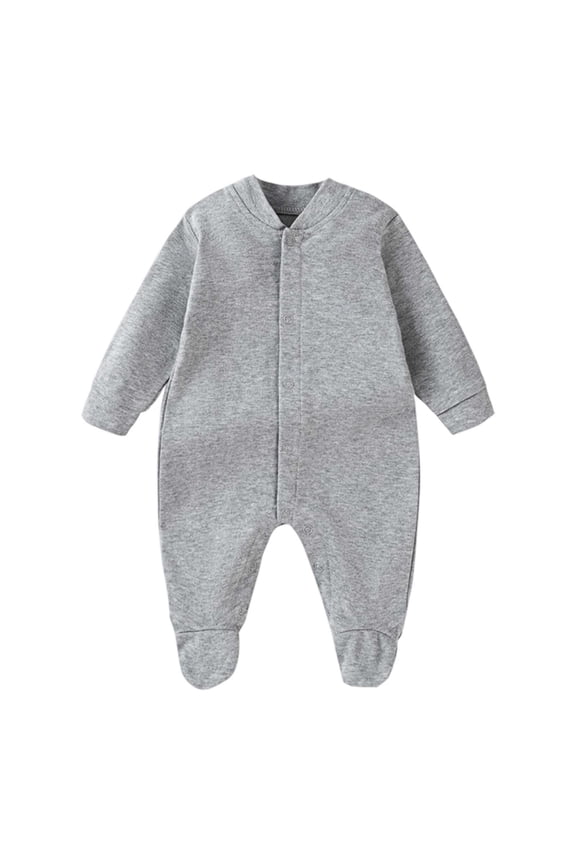 Soft Bodysuit Front Snap Closure Jumpsuit For Baby Boys Full Onesie Jumpsuit With Built In Mittens And Non- Socks For Comfort And Warmth Lovely Long Sleeve One-Pieces