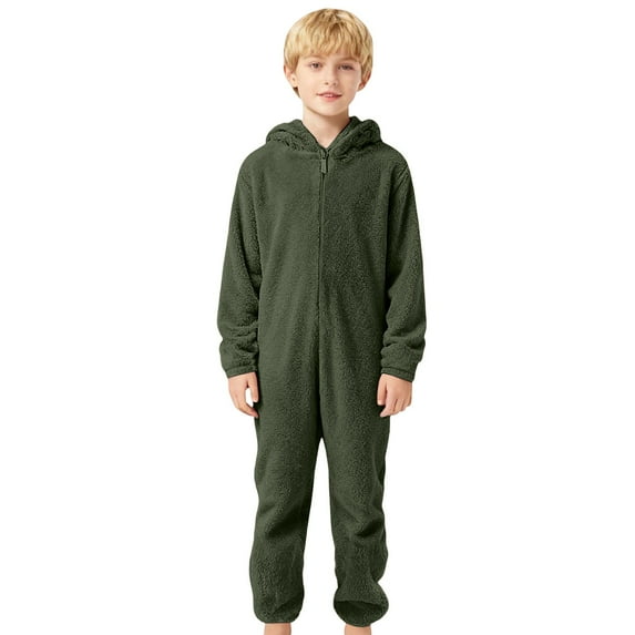 CAIVO Soft Jumpsuit For Toddler Boys Girls Cozy Sleeper Onesie Jumpsuit With Grip Socks For Lounging At Home Cozy Long Sleeve One-Pieces