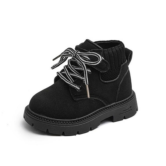 CAIVO Stylish Girls Short Boots For Fall Winter Kids With Soft Soles For Outdoor Activities Everyday Shoes Child Relaxed Fit Shoes Solid Color Footwear
