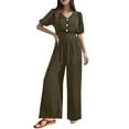 thumbnail image 1 of CAIVO Stylish Women Jumpsuit Onesie Casual Wear Slim Fit With Waist Cinching Versatile Design For Summer Autumn Solid Color Breathable Dailywear, 1 of 5