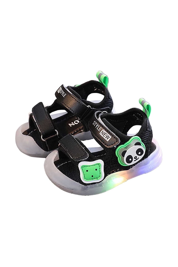Summer Soft Sole Walking Shoes Boys Girls Light Up Sandals Toddlers Kick Beach Shoes Holiday Solid Color Sandals Versatile Footwear