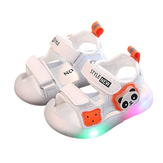 CAIVO Summer Soft Sole Walking Shoes Boys Girls Light Up Sandals Toddlers Kick Beach Shoes Solid Color Relaxed Fit Shoes for Toddler Child