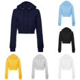 thumbnail image 1 of CAIVO Sweatshirts Women Cropped Zip Up Hoodie Soft Lightweight Adjustable Drawstring Ribbed Hem Solid Color Long Sleeve Y2K Hooded Jacket Casual Streetwear Outerwear Versatile Tops, 1 of 4