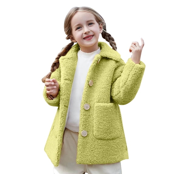 CAIVO Toddler Baby Girls Long Coats Tollder Kids Winter Jacket Warm Outwear Clothes Long Sleeve Leisure Outerwear