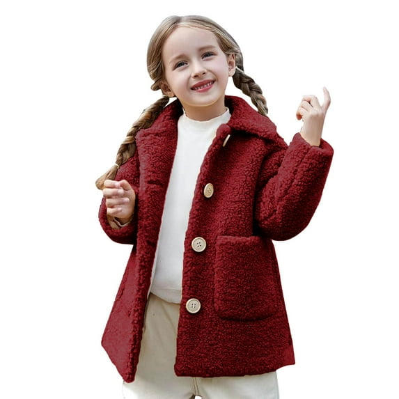 CAIVO Toddler Baby Girls Long Coats Tollder Kids Winter Jacket Warm Outwear Clothes Versatile Child Daily Wear