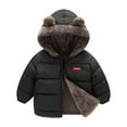 thumbnail image 1 of CAIVO Toddler Boys Girls Winter Coats Cartoon Bear Hooded With Pocket Jacket Two Sided Wear Thicken Windproof Long Sleeve Zipper Warm Outwear Cute Child Daily Wear, 1 of 6
