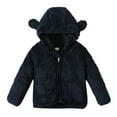 thumbnail image 1 of CAIVO Toddler Girls Boys Long Sleeve Winter Warm Outwear Jacket Coats Solid Colors Navy Fashion Classic Child Daily Wear, 1 of 8