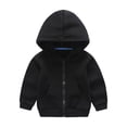 thumbnail image 1 of CAIVO Toddler Kids Girls Boys Drawstring Hooded Comfortable Tops Loose Long Sleeve Blouse Soild With Pocket Sweatshirt Coats Cozy Jackets, 1 of 4
