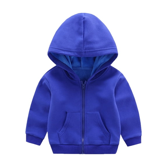 CAIVO Toddler Kids Girls Boys Drawstring Hooded Comfortable Tops Loose Long Sleeve Blouse Soild With Pocket Sweatshirt Coats Leisure Jackets